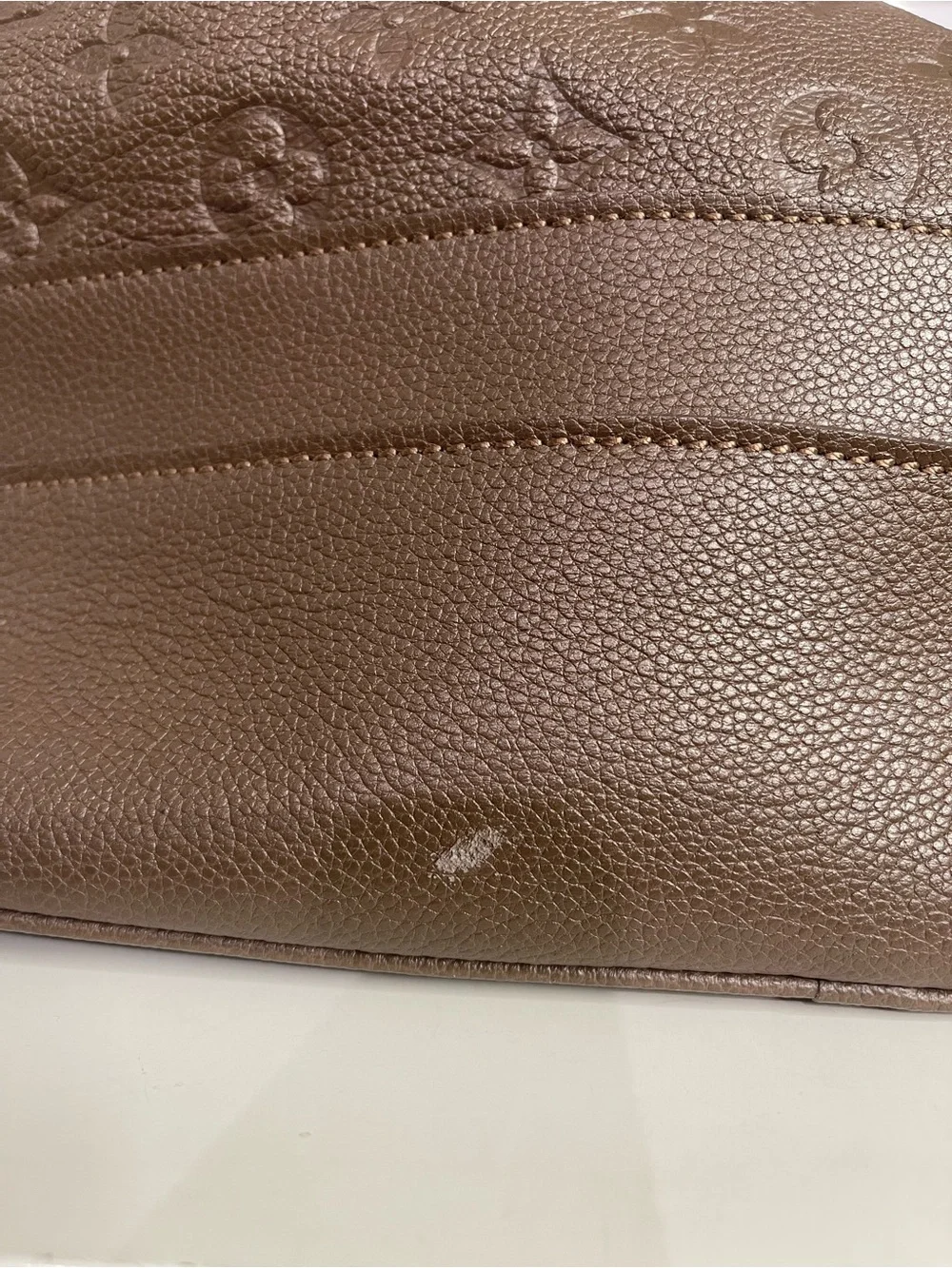 Louis Vuitton Citadine Mocha Monogram Embossed Leather Tote with Pouch
